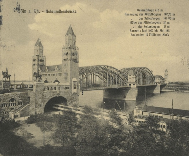 Historische Aufnahme der Hohenzollernbrücke